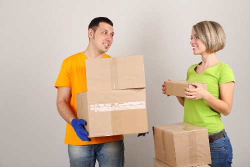 Boxes and furniture loaded for a Queens Park house removal